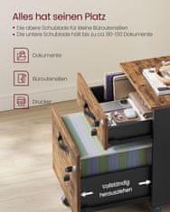 Songmics Pokretni ormarić za arhiviranje 438x40x544 cm smeđi