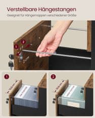 Songmics Pokretni ormarić za arhiviranje 438x40x544 cm smeđi