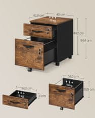 Songmics Pokretni ormarić za arhiviranje 438x40x544 cm smeđi