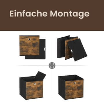 Songmics Set kutija za pohranu 6 komada 30x30x30 cm smeđa crna