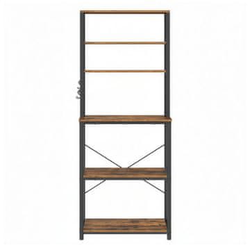 Songmics Kuhinjska polica 40x60x167 cm smeđa crna