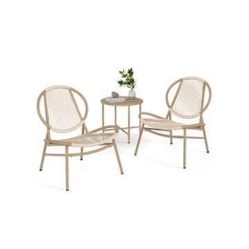 Songmics Set vrtnih garnitura 3 dijela 68x74x78 cm smeđa