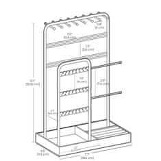Songmics Stalak za nakit 115x196x308 cm Bijeli