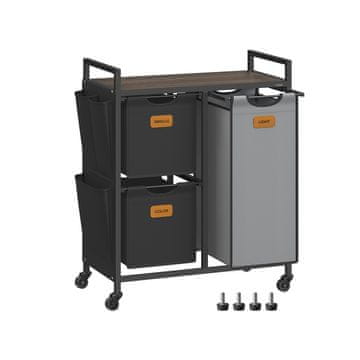 Songmics Razvrstavanje rublja 3 pregrade 686x33x805 cm smeđa