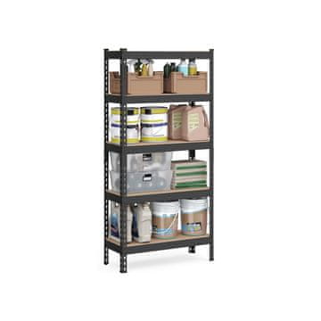 Songmics Čvrsta polica s 5 polica 30x75x150 cm crna