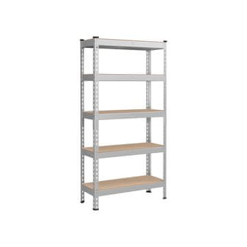 Songmics Robusna polica s 5 polica 30x75x150 cm srebrna