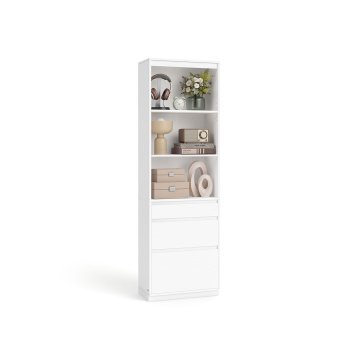 Songmics Knjigovod 3 ladice podesive police 30x57.1x180 cm Bijela