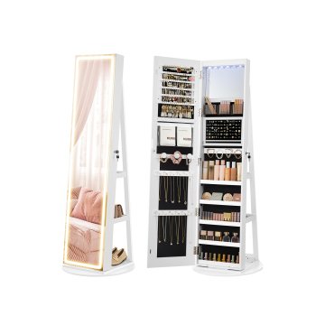 Songmics Ormarić za nakit 55x55x159 cm Bijeli