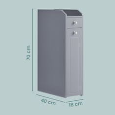 Songmics Kupaonska ormarić 40x18x70 cm Siva
