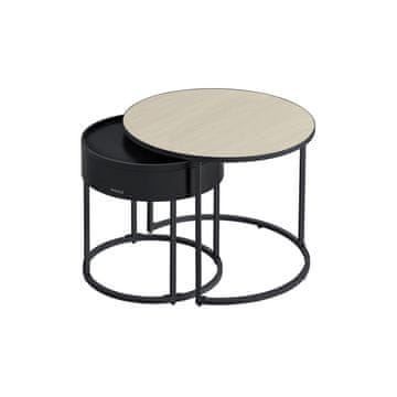 Songmics Set okruglih stolića za kavu 60x60x45 cm smeđa