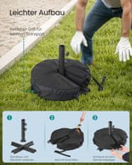 Songmics Podloga za suncobran 55x55x40 cm Crna