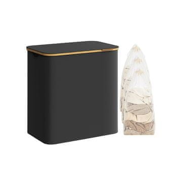 Songmics Košara za rublje 60x38.5x70.5 cm Crna