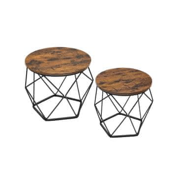 Songmics Set stolića za kavu 60x45 cm smeđa