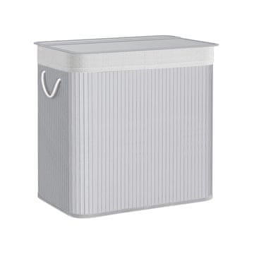 Songmics Košara za rublje 3 pregrade 60x40x615 cm siva
