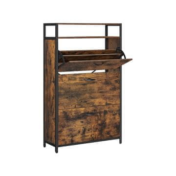 Songmics Ormarić za cipele 80x30x130 cm smeđi