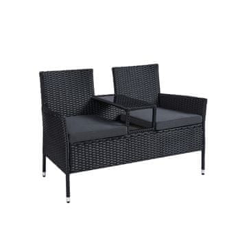 Songmics Vrtna klupa 65x131x84 cm Crna