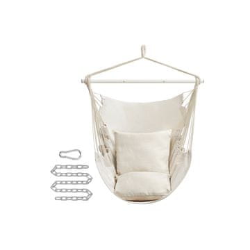 Songmics Viseća stolica 150x128 cm krem bijela