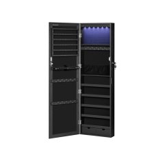 Songmics Zidni ormar za nakit 37x10x120 cm Crni