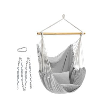 Songmics Viseća stolica 148x125 cm siva