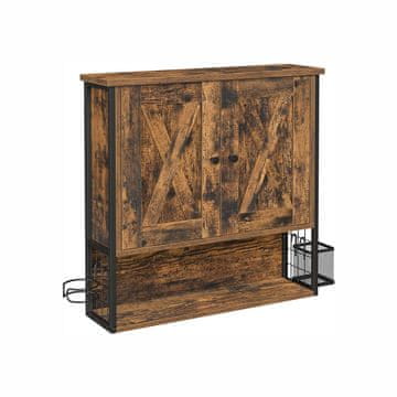 Songmics Kupaonska zidna ormarić 60x16x60 cm smeđa