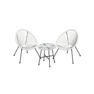 Songmics Set vrtnih garnitura 3 dijela Acapulco 64x65x77 cm bijela