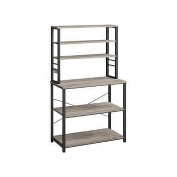 Songmics Kuhinjska polica 80x40x167 cm smeđa crna