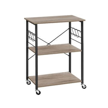 Songmics Kuhinjska polica na kotačima 40x60x89 cm Greige