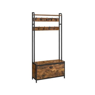 Songmics Vješalica za kapute s ormarom za cipele 30x85x180 cm smeđa