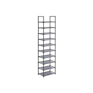 Songmics Polica za cipele 10 razina 45x28x173 cm siva