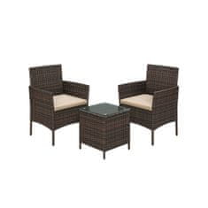 Songmics Vrtni namještaj Set stol i 2 stolice 565x545x815 cm smeđa