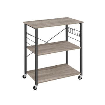 Songmics Kuhinjska polica na kotačima 40x80x89 cm smeđa