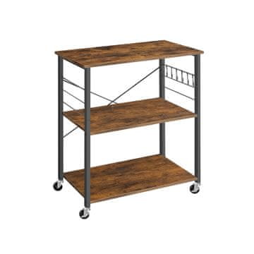 Songmics Kuhinjska polica na kotačima 40x80x89 cm smeđa