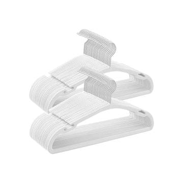 Songmics Set od 50 vješalica za odjeću 43x21 cm bijele boje