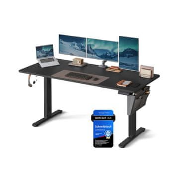 Songmics Visoko podesivi stol 70x160x72-120 cm crne boje