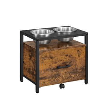 Songmics Stanica za zdjelice za pse 42x34.3x39 cm smeđa
