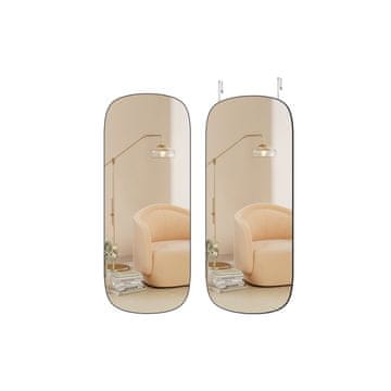 Songmics Zidno Ogledalo 120x47x1.2 cm Crno