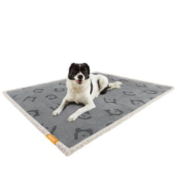 Songmics Plišani pokrivač za kućne ljubimce 127x101 cm sivi