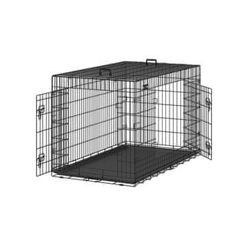 Songmics Kavez za psa 61x43.5x50.5 cm Crni
