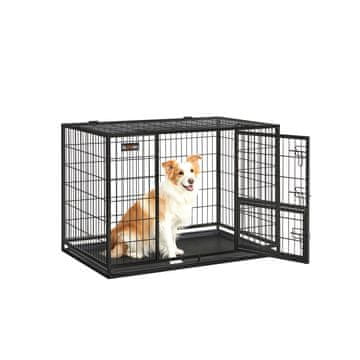 Songmics Kavez za psa 107x70x749 cm Crni