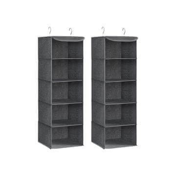 Songmics Organizator za viseću policu 30x30x90 cm sivi