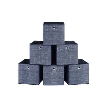 Songmics Set od 6 kutija za pohranu 30x30x30 cm plave boje