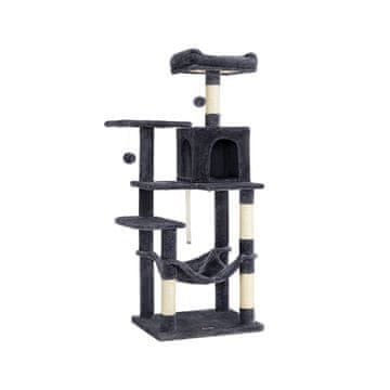 Songmics Mačji drvo s visećom mrežom 55x45x143 cm Siva