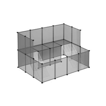 Songmics Kavez za kućne ljubimce ograđeni prostor za male životinje 143x108x92 cm siva
