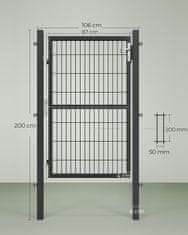 Songmics Vrtna vrata 106x150 cm Siva