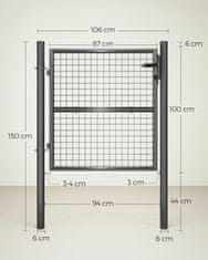 Songmics Vrtna vrata 106x6x150 cm Zelena