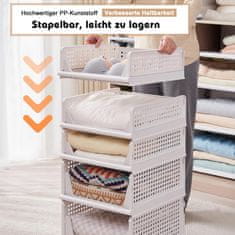 Nikcorp Organizatori za ormar s ladicama na izvlačenje, sklopivi set 3 komada, 43x32,5x25 cm, plastične košare za pohranu, bijeli