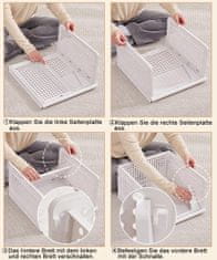 Nikcorp Organizatori za ormar s ladicama na izvlačenje, sklopivi set 3 komada, 43x32,5x25 cm, plastične košare za pohranu, bijeli