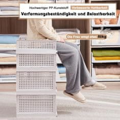 Nikcorp Organizatori za ormar s ladicama na izvlačenje, sklopivi set 3 komada, 43x32,5x25 cm, plastične košare za pohranu, bijeli