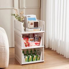 Nikcorp Organizatori za ormar s ladicama na izvlačenje, sklopivi set 3 komada, 43x32,5x25 cm, plastične košare za pohranu, bijeli