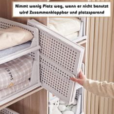Nikcorp Organizatori za ormar s ladicama na izvlačenje, sklopivi set 3 komada, 43x32,5x25 cm, plastične košare za pohranu, bijeli